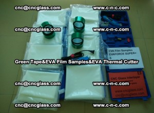 PET GREEN TAPE, EVAFORCE FILM SAMPLES, EVA THERMAL CUTTER (10)